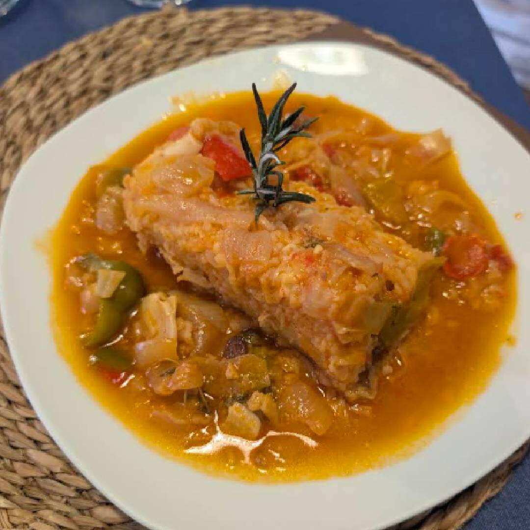 Pescado en salazón con salsa de cebolla, Icod de los Vinos